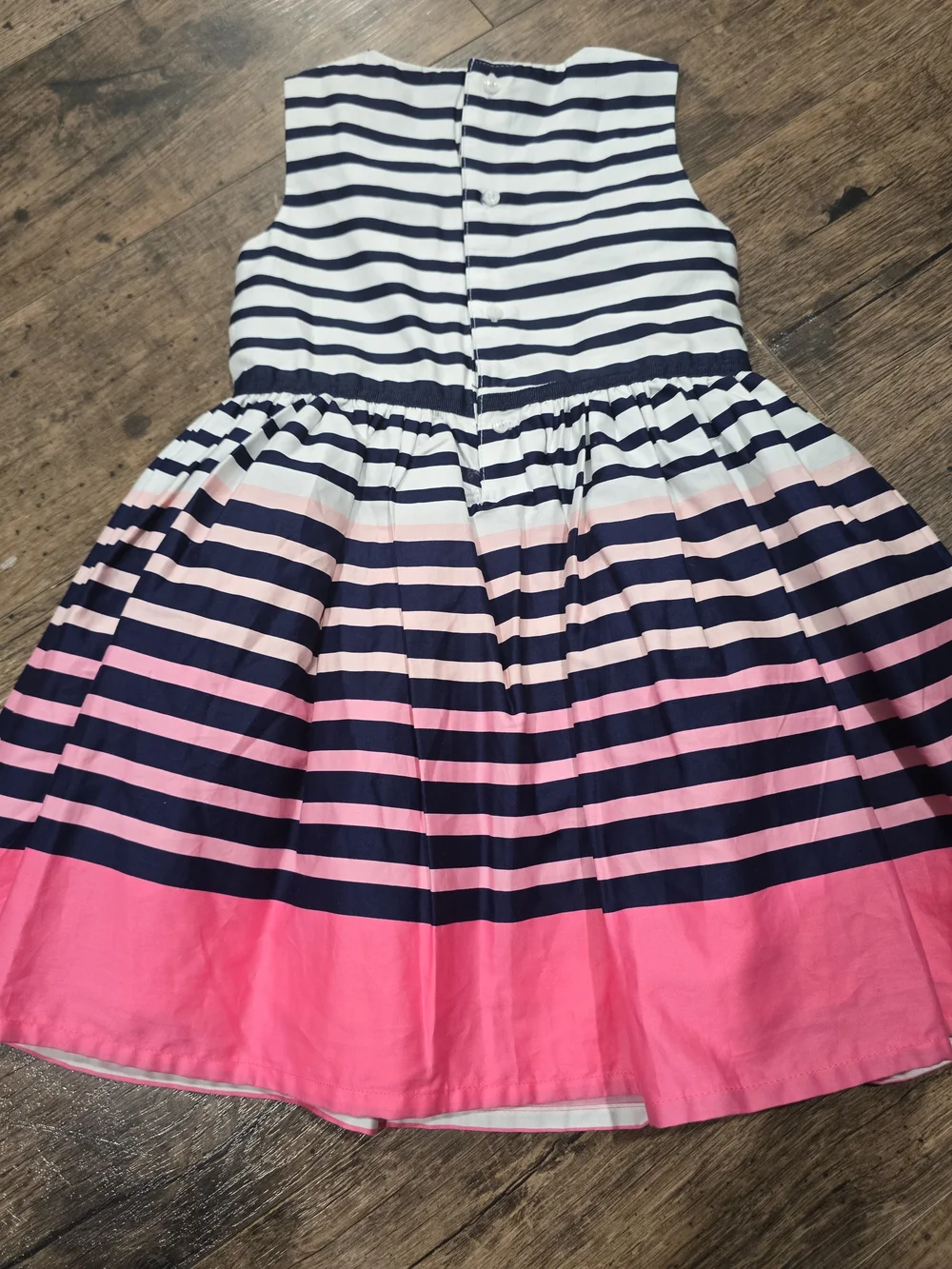 Carter's Navy, White & Pink Striped Sleeveless Fit-and-Flare Dress
